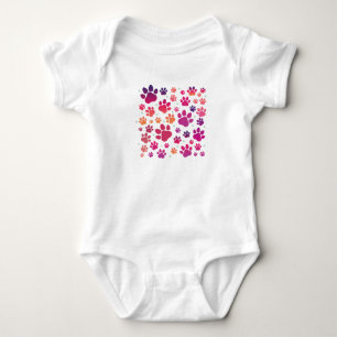 Dog Paw colourful Baby Bodysuit