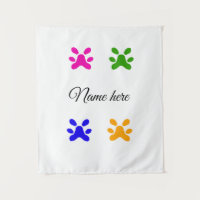 Dog paw colourful pet add name text animal paw