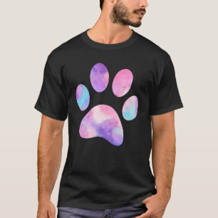 Dog Paw colourful Print Love Pet Tie Die Cat Paw D T-Shirt