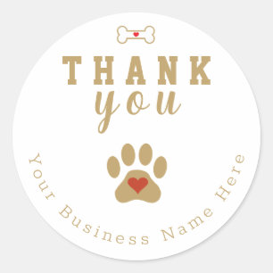 Dog Paw Custom Thank You Classic Round Sticker