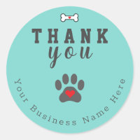 Dog Paw Custom Thank You, Mint Blue Colour