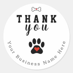Dog Paw Custom Thank You Stickers
