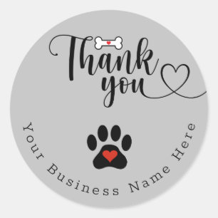 Dog Paw Custom Thank You Stickers