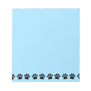 Dog Paw Distressed Pattern Blue Notepad