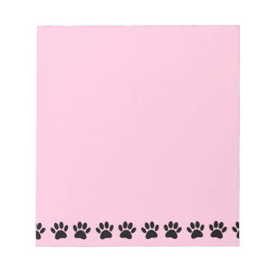 Dog Paw Distressed Pattern Pink Notepad