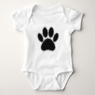 Dog Paw Drawing Baby Bodysuit