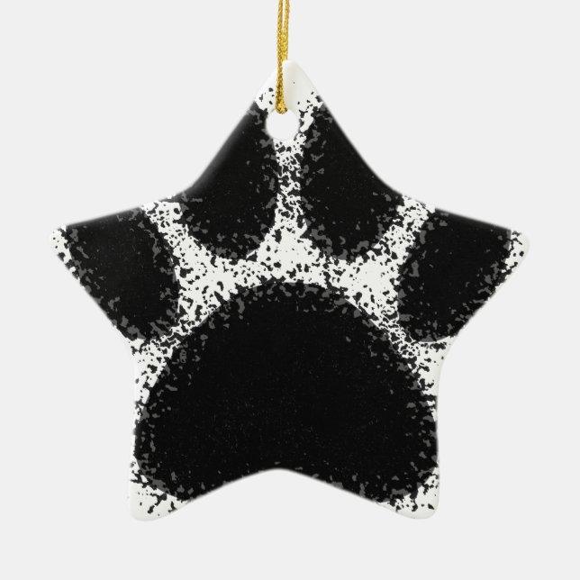 Dog Paw Drawing Ceramic Tree Decoration (Front)