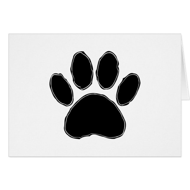 Dog Paw Drawing In Black (Front Horizontal)