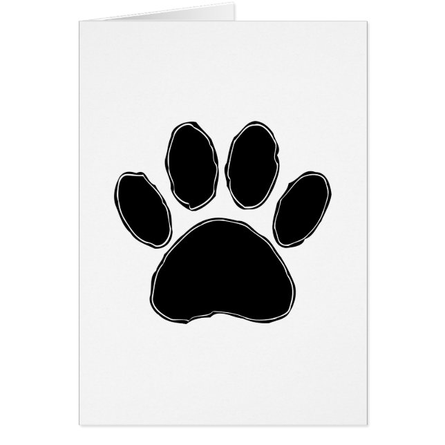 Dog Paw Drawing In Black (Front)