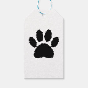 Dog Paw Drawing In Black Gift Tags