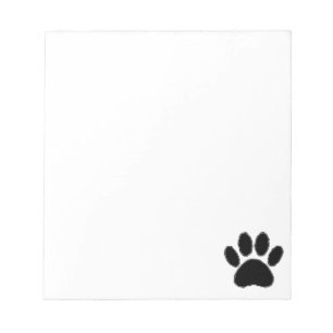 Dog Paw Drawing In Black Notepad