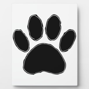 Dog Paw Drawing In Black Plaque
