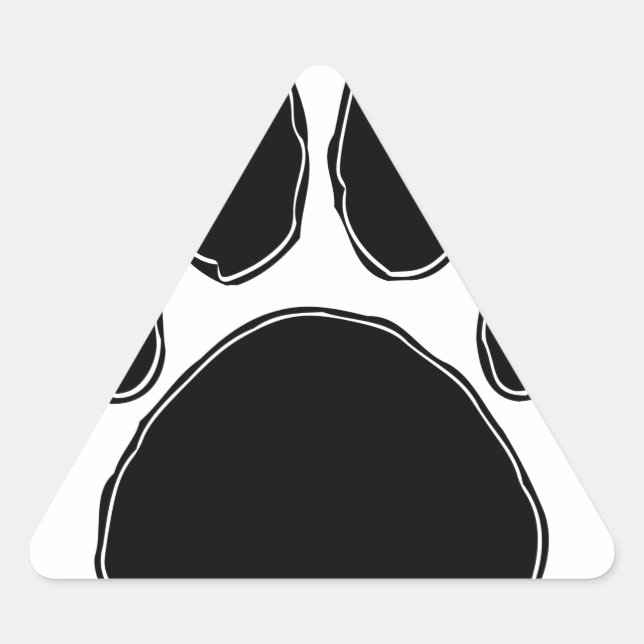 Dog Paw Drawing In Black Triangle Sticker (Front)