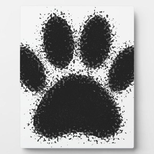 Dog Paw Drawing Plaque (Front)