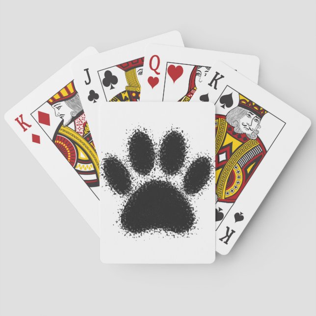 Dog Paw Drawing Playing Cards (Back)