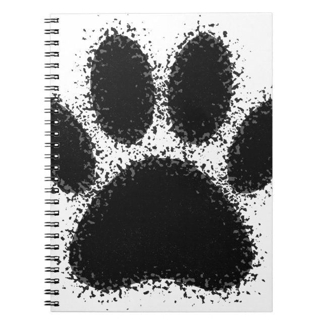 Dog Paw Drawing Spiral Notebook (Front)