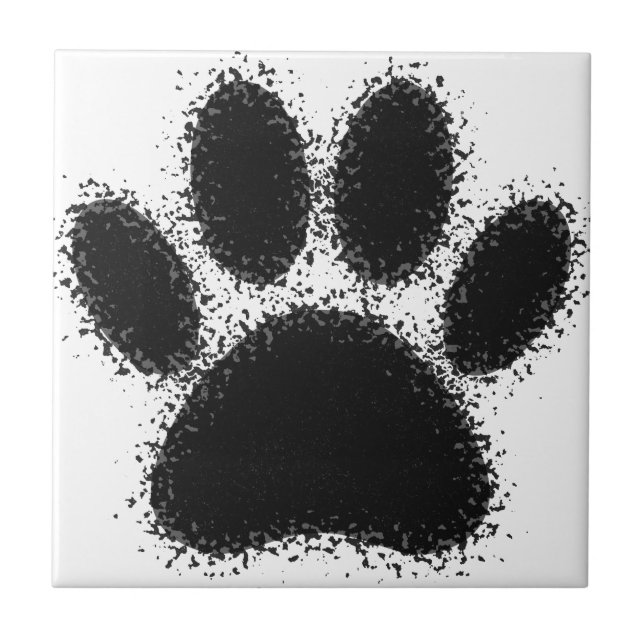 Dog Paw Drawing Tile (Front)
