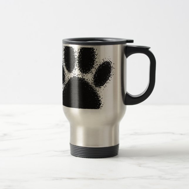 Dog Paw Drawing Travel Mug (Right)