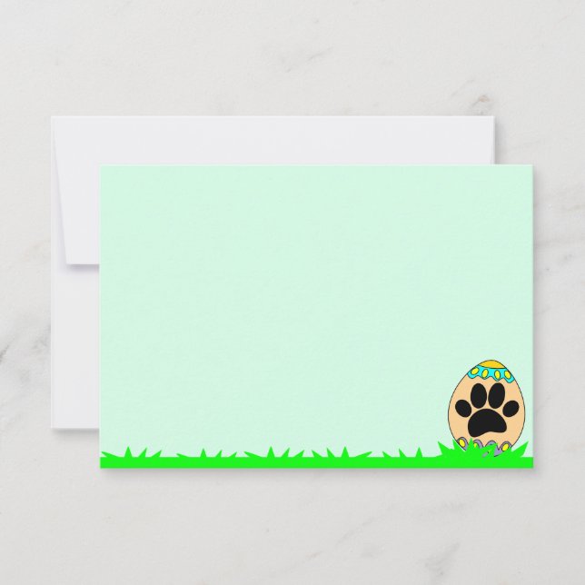 Dog Paw Easter Egg Print Blank Card (Front)