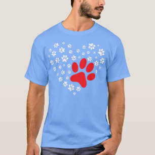 Dog Paw Heart Dog Lover Puppy Owner T-Shirt
