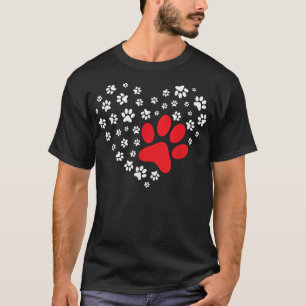 Dog Paw Heart Dog Lover Puppy Owner T-Shirt