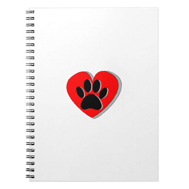 Dog Paw Heart Drawing Notebook (Front)