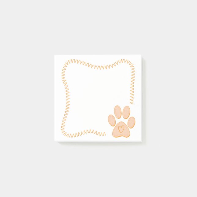 Dog Paw Heart Post-It Notes (Front)