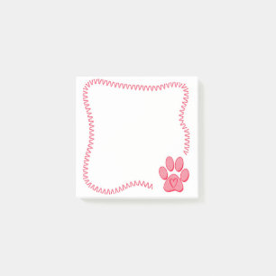 Dog Paw Heart Post-It Notes