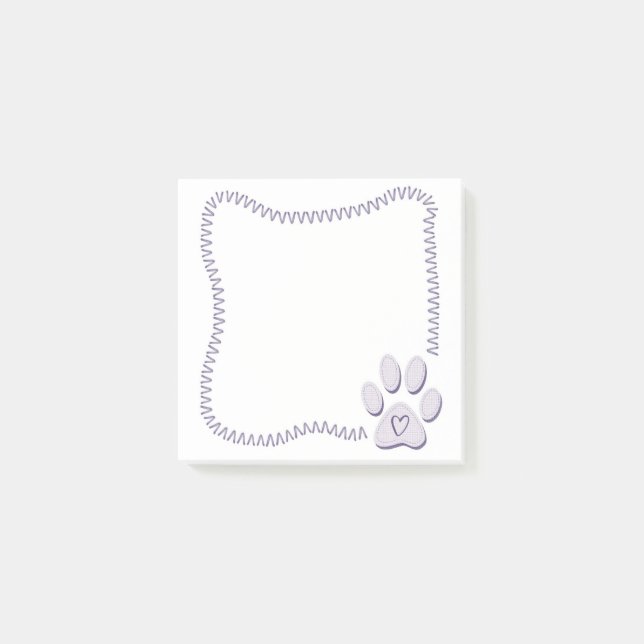 Dog Paw Heart Post-It Notes (Front)