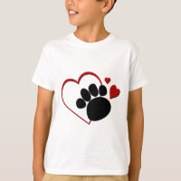 Dog Paw Hearts I Love my Dog Kids T-shirt