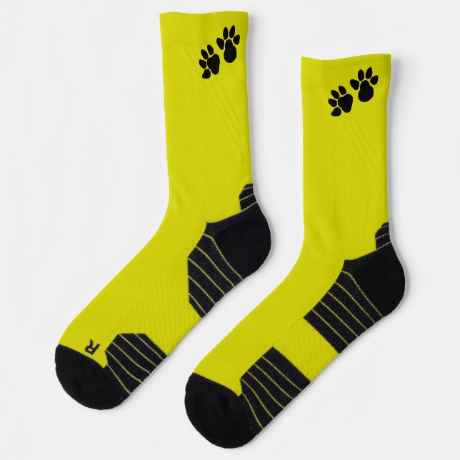 Dog paw icon- Black & Gold Socks (Left)