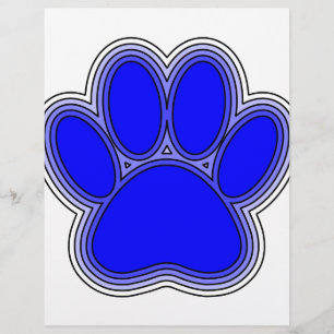 Dog Paw In Blue With Outlines