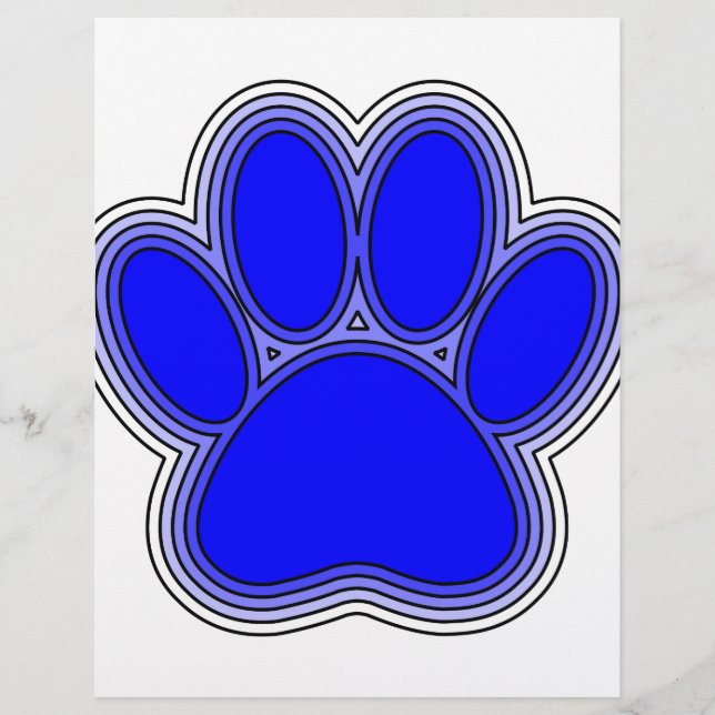 Dog Paw In Blue With Outlines (Front)