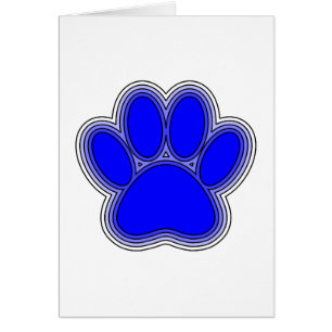 Dog Paw In Blue With Outlines