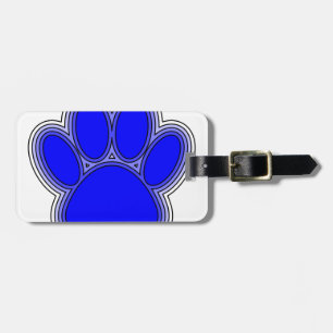 Dog Paw In Blue With Outlines Luggage Tag
