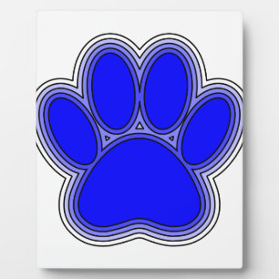 Dog Paw In Blue With Outlines Plaque