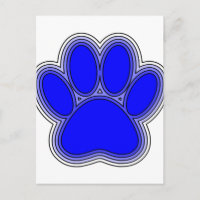 Dog Paw In Blue With Outlines