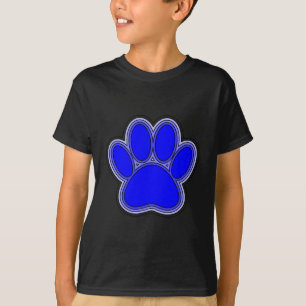 Dog Paw In Blue With Outlines T-Shirt