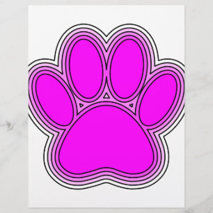 Dog Paw In Pink With Outlines