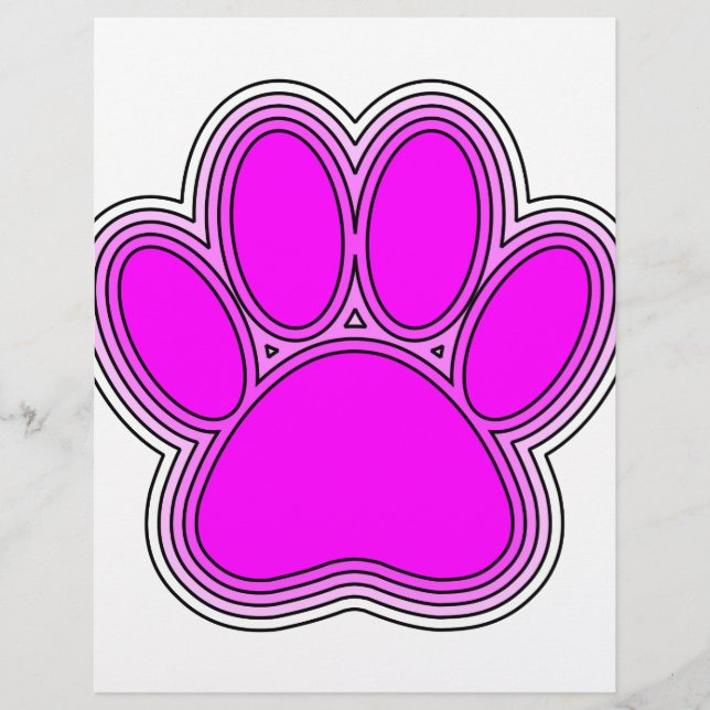 Dog Paw In Pink With Outlines (Front)