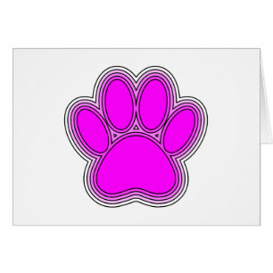Dog Paw In Pink With Outlines