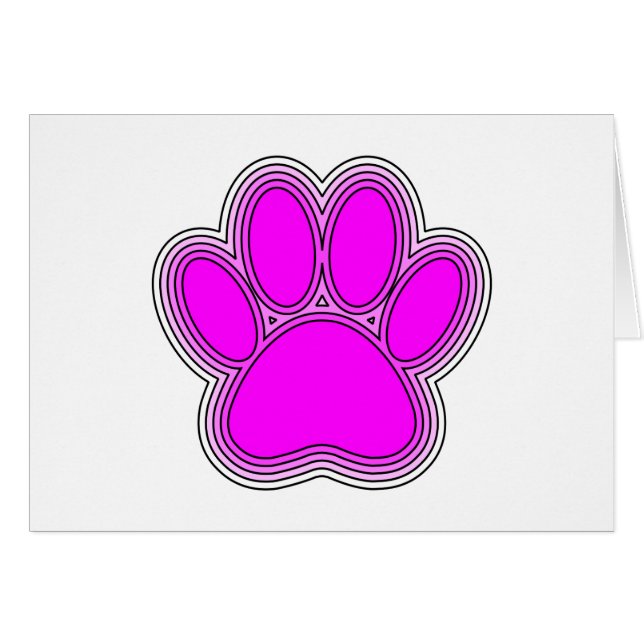 Dog Paw In Pink With Outlines (Front Horizontal)