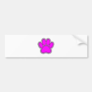 Dog Paw In Pink With Outlines Bumper Sticker