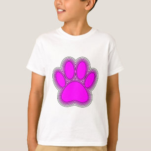 Dog Paw In Pink With Outlines T-Shirt