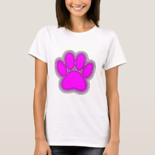 Dog Paw In Pink With Outlines T-Shirt