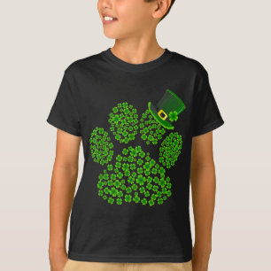 Dog Paw Leprechaun Dog Lover Shamrock St Patrick's T-Shirt
