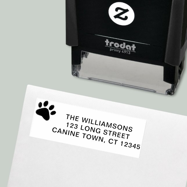 Dog Paw Name Address Self-inking Stamp (Creator Uploaded)