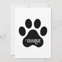 Dog Paw Name Silhouette Design