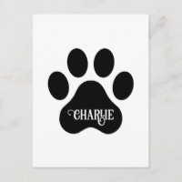 Dog Paw Name Silhouette Design