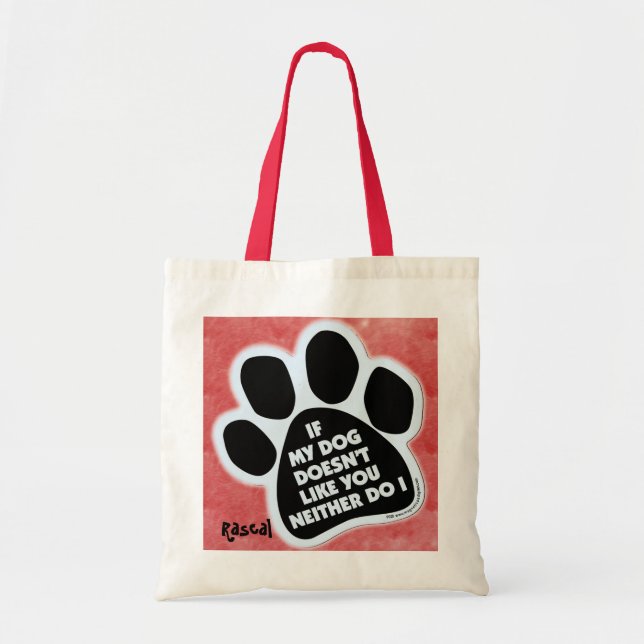 Dog paw on cotton tote bag (Front)